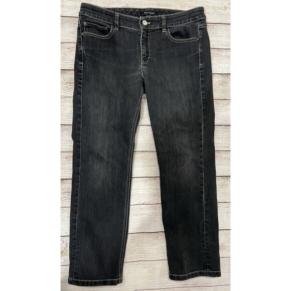 White House Black Market Jeans Women's Size 8 Slim Crop Dark Wash Capri Denim - Picture 1 of 7